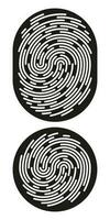 Fingerprint identification symbol icon set in flat style. Security authentication. Vector illustration isolated on white