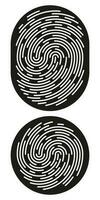 Fingerprint identification symbol icon set in flat style. Security authentication. Vector illustration isolated on white