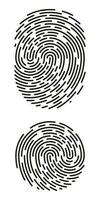 Fingerprint identification symbol icon set in flat style. Security authentication. Vector illustration isolated on white