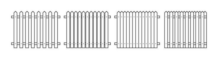 Outline fence in flat style vector illustration isolated on white