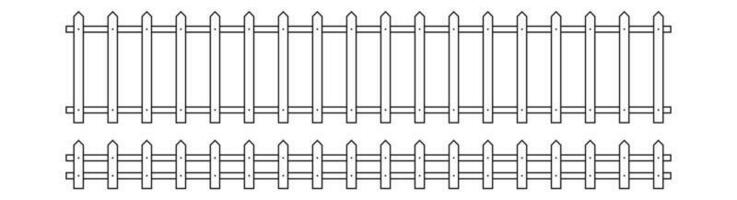 Outline fence in flat style vector illustration isolated on white
