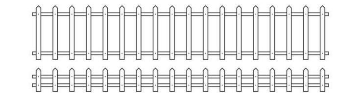 Outline fence in flat style vector illustration isolated on white