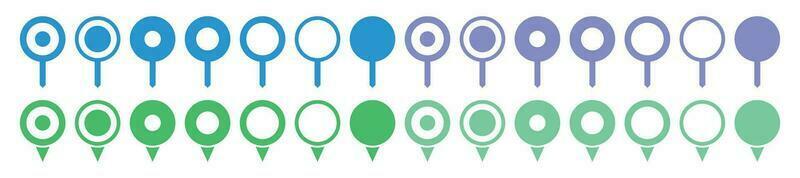 Location pointer pin icon vector set. GPS location pin