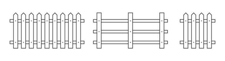 Outline fence in flat style vector illustration isolated on white