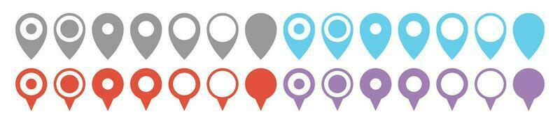 Location pointer pin icon vector set. GPS location pin