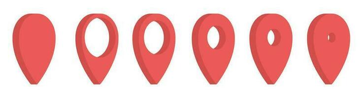 Location pointer pin icon vector set. GPS location pin