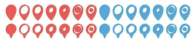 Location pointer pin icon vector set. GPS location pin