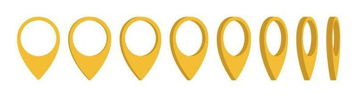 Location pointer pin icon vector set. GPS location pin