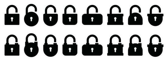 Opened and closed padlock icon in flat style. Lock vector illustration. Security check sign