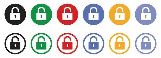 Opened and closed padlock icon in flat style. Lock vector illustration. Security check sign