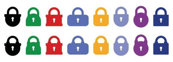 Opened and closed padlock icon in flat style. Lock vector illustration. Security check sign