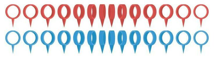 Location pointer pin icon vector set. GPS location pin