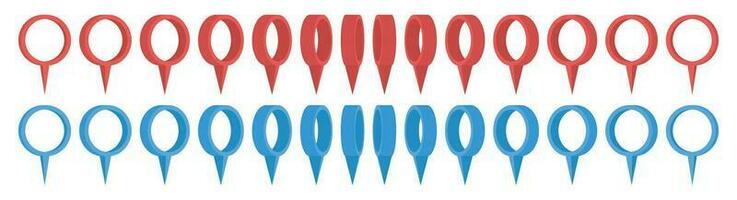 Location pointer pin icon vector set. GPS location pin