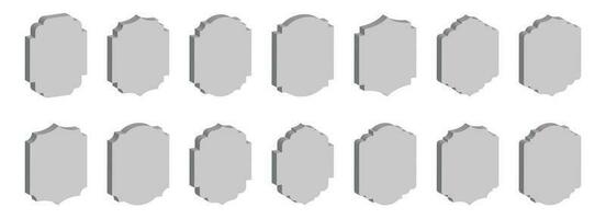 conjunto de 3d Clásico marcos y etiquetas vector ilustración aislado en blanco
