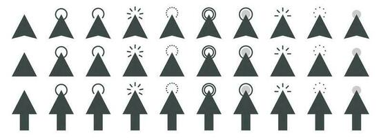 Set of Arrow mouse click cursor icon vector illustration. Pointer click sign and symbol