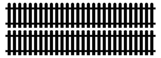 conjunto de cerca silueta en plano estilo vector ilustración. negro cerca aislado en blanco