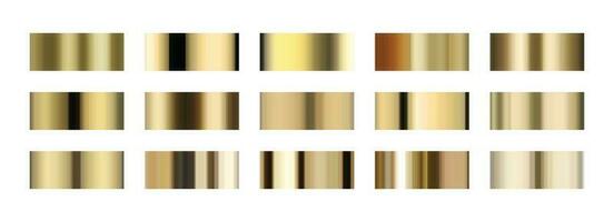 Set of gold gradient. Gold swatches vector illustration isolated on white