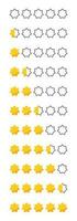 Star rating review from zero to five with gold stars. Customer review or feedback set vector illustration