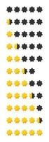 Star rating review from zero to five with gold stars. Customer review or feedback set vector illustration