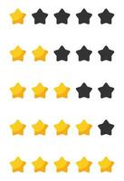 Star rating review from zero to five. Customer feedback vector