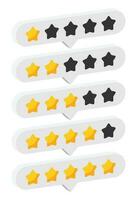 Star rating review from zero to five. Customer feedback 3D vector