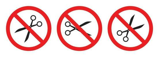 Do not open with scissors sign and symbol vector illustration collection