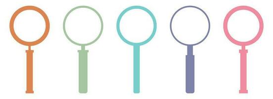 Magnifying glass icon set vector illustration