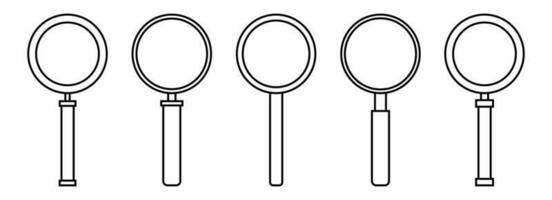 Magnifying glass icon set vector illustration