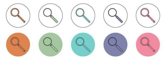 Magnifying glass icon set vector illustration