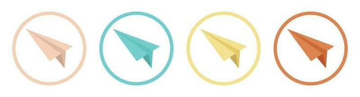 Paper plane icon collection vector illustration isolated on white