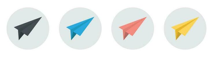 Paper plane icon collection vector illustration isolated on white