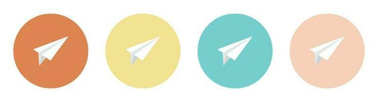 Paper plane icon collection vector illustration isolated on white