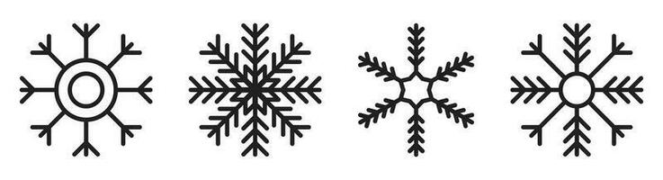 Snowflake icon collection vector illustration isolated on white