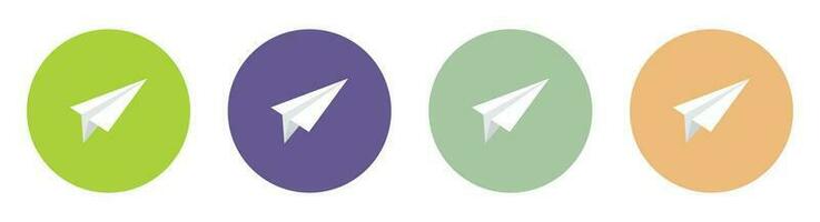 Paper plane icon collection vector illustration isolated on white