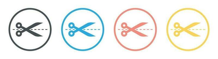 Scissors icon in flat style vector illustration collection