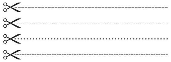 tijeras con cortar punteado línea vector ilustración colección