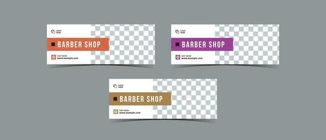 Barbershop business cover banner template vector