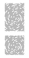 Fingerprint identification symbol icon set in flat style. Security authentication. Vector illustration isolated on white