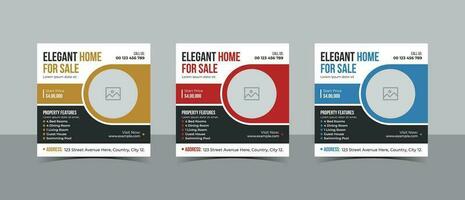 Real Estate Social Media Post Design for Elegant Home Advertising vector