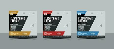 Real Estate Social Media Post Design for Elegant Home Advertising vector