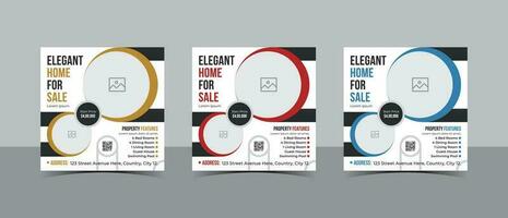 Real Estate Social Media Post Design for Elegant Home Advertising vector