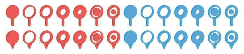 Location pointer pin icon vector set. GPS location pin