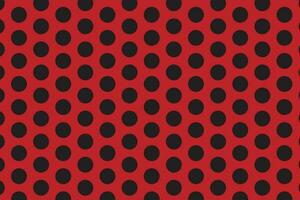 simple abstract seamlees black polka dot pattern on red colour background. vector