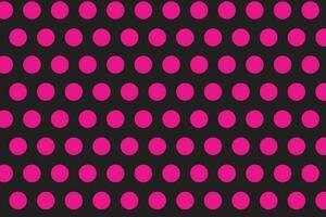 simple abstract seamlees pink polka dot pattern on black colour background vector