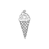 Ice cream hand drawn sketch in doodle style Vector illustration