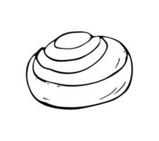 Hand-drawn rolled bun vector
