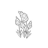 Cartoon style flower. Hand drawn Vector illustration design element.