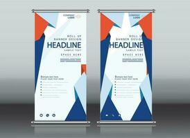 roll up business brochure flyer banner design vertical template vector, cover presentation abstract geometric background, modern publication x-banner and flag-banner, rectangle size. red , blue, green vector