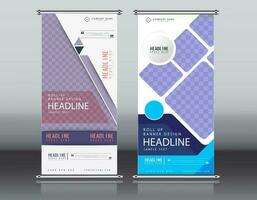 roll up business brochure flyer banner design vertical template vector, cover presentation abstract geometric background, modern publication x-banner and flag-banner, rectangle size. red , blue, green vector