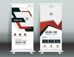 roll up business brochure flyer banner design vertical template vector, cover presentation abstract geometric background, modern publication x-banner and flag-banner, rectangle size. red , blue, green vector